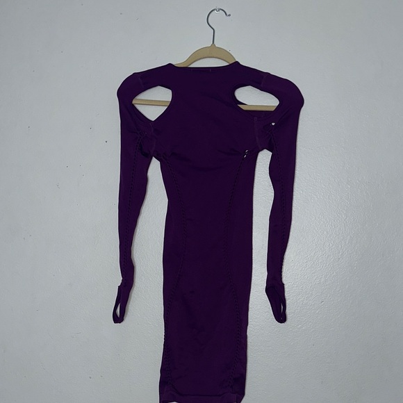 Fashion Nova Purple Cutout Long Sleeve Bodycon Dress - Picture 4 of 5
